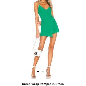 Superdown Karen Wrap Romper Green sz Small